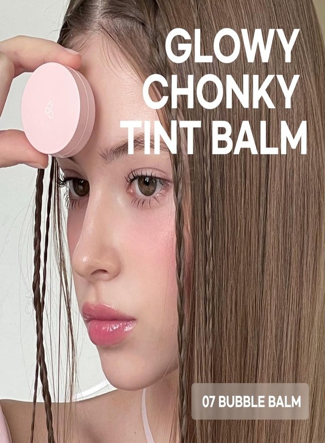 AOU GLOWY CHONKY TINT BALM 07 bubble Balm with Built-in Silicone Applicator - Mess-Free, Hygienic Design, Natural Gloss, Instant Hydration for Chapped Lips 0.12Oz - Image 2
